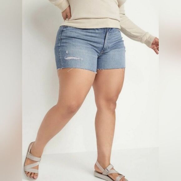 Old Navy High Rise OG Straight Jean Denim Shorts Size 26 NWT - Picture 1 of 5